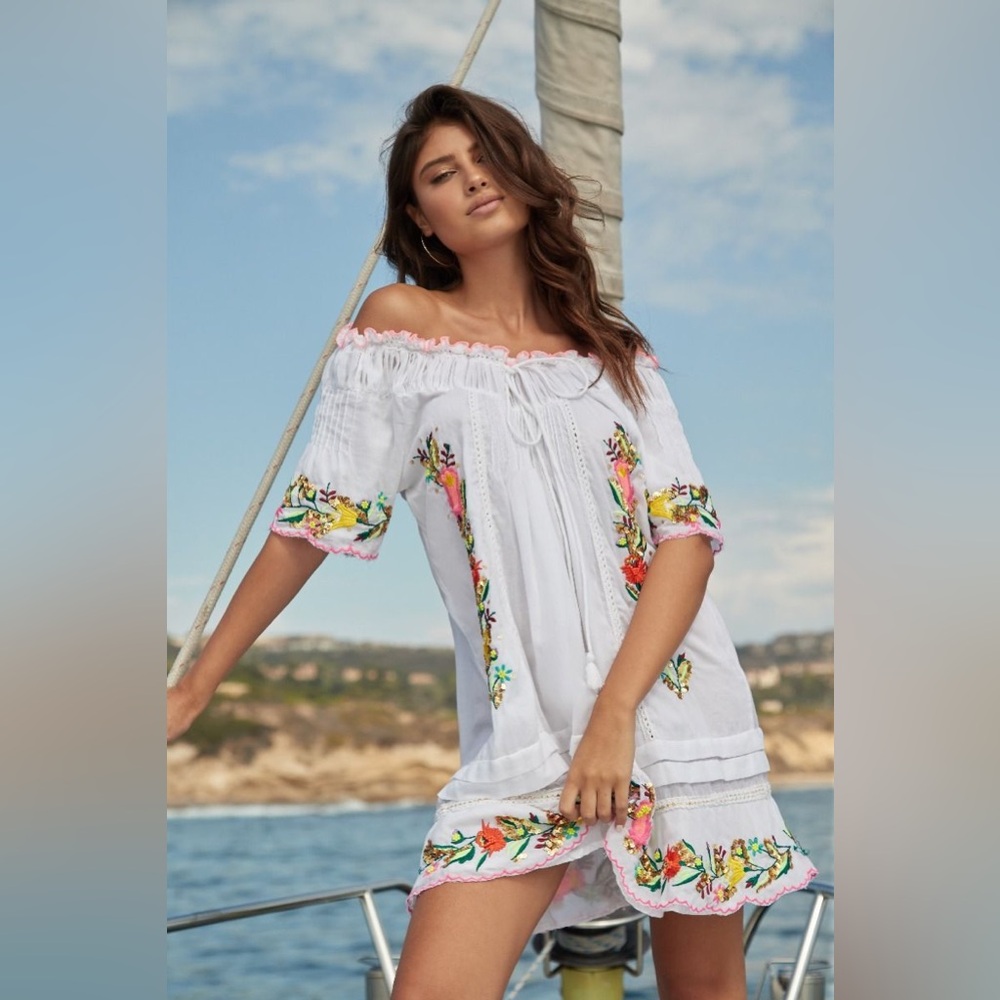 PilyQ Embroidered Sequin Dress/Coverup
